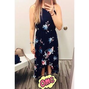 Soprano Woven Hi-Lo Midi Dress